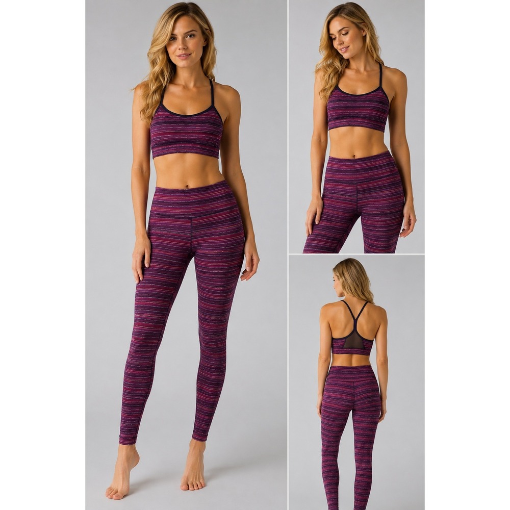 🔥 Lululemon Set – Flow Y Bra IV + Wunder Under Leggings – Space Dye Twist Regal